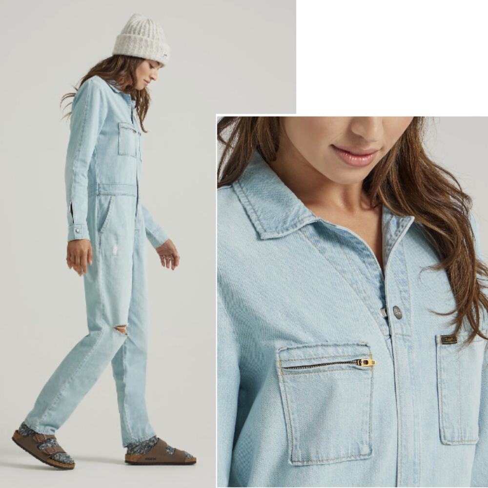 Lee Jeans Women's Blue Vintage Modern Union-alls NWT Size Small $158 Barely Blue - Picture 3 of 3